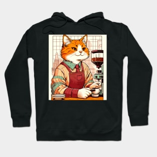 Cat barista making a coffee Hoodie